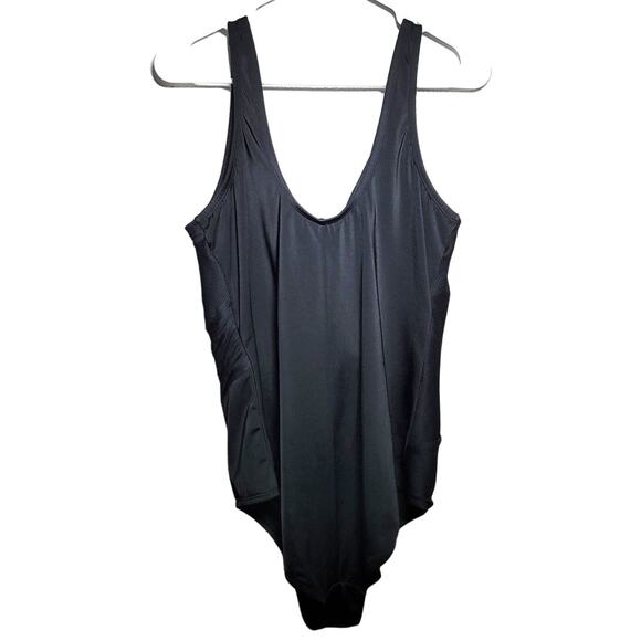 Swimsuits For All Ribbed Surplice One Piece Swimsuit Black 18 - Picture 3 of 9